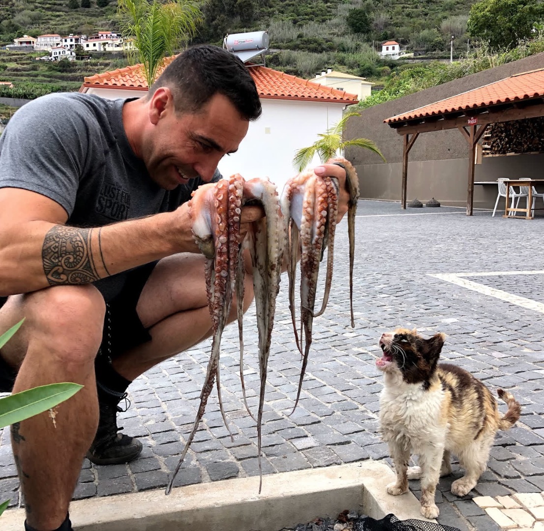 Chica loves fresh Octopus